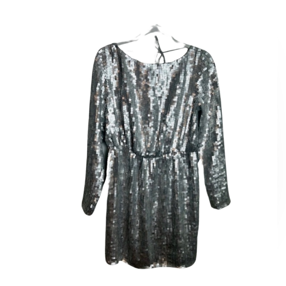 ASOS Silver Metallic Beaded Taylor Swift Nashville Dress Party Cocktail Small